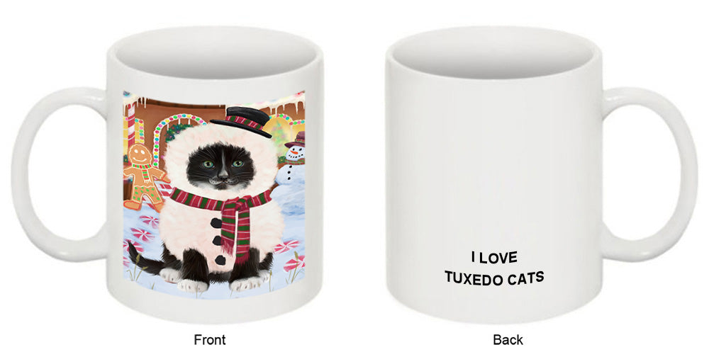 Christmas Gingerbread House Candyfest Tuxedo Cat Coffee Mug MUG51981
