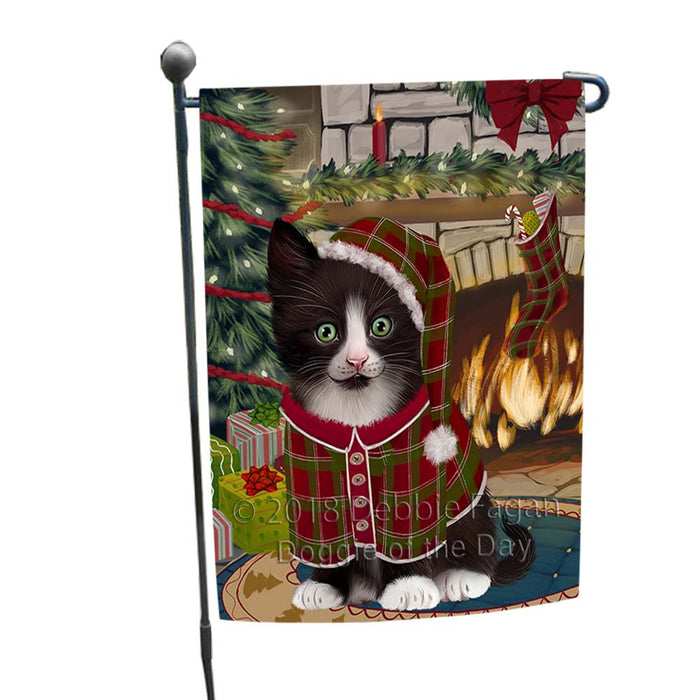 The Stocking was Hung Tuxedo Cat Garden Flag GFLG55938