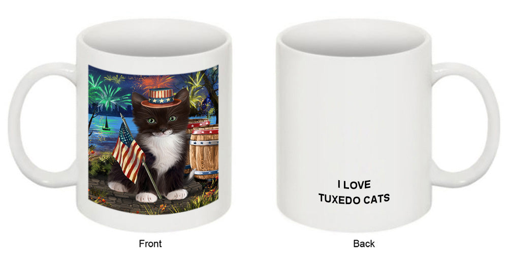 4th of July Independence Day Firework Tuxedo Cat Coffee Mug MUG49502
