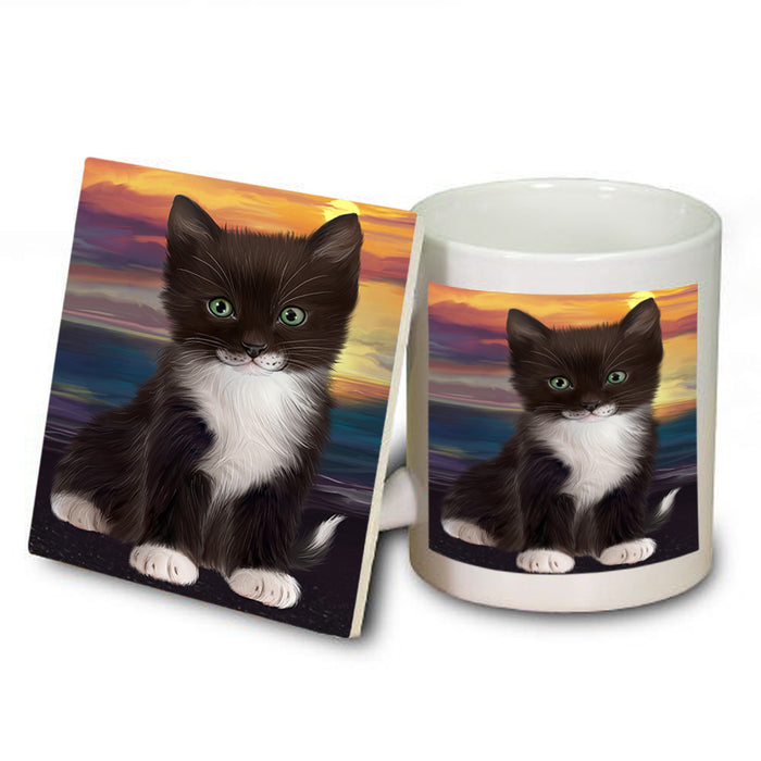 Tuxedo Cat Mug and Coaster Set MUC51781
