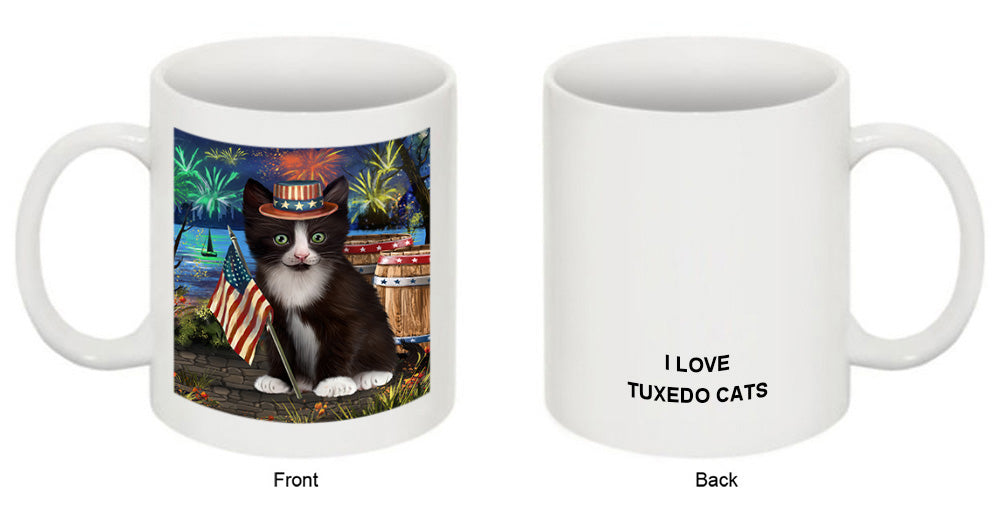 4th of July Independence Day Firework Tuxedo Cat Coffee Mug MUG49503