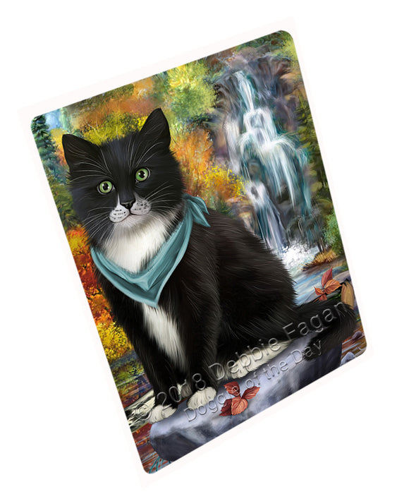 Scenic Waterfall Tuxedo Cat Cutting Board C60186