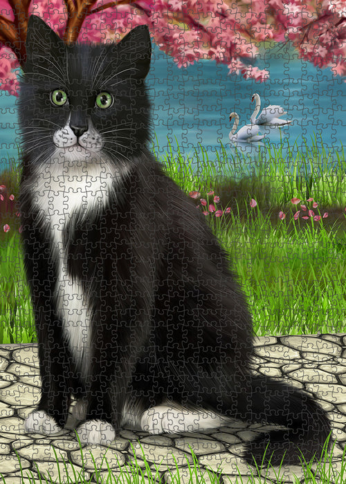 Tuxedo Cat Puzzle with Photo Tin PUZL59463