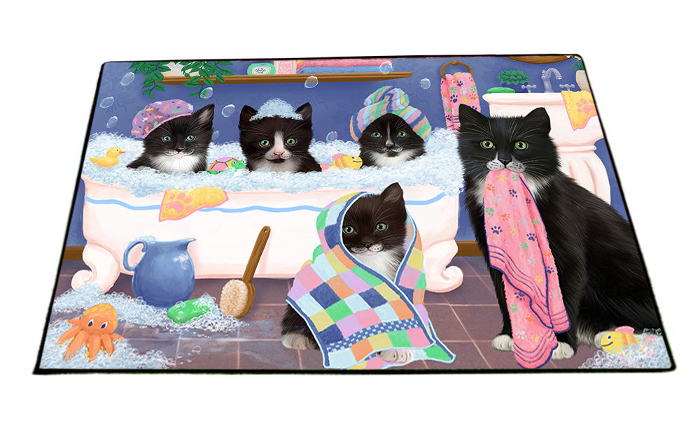 Rub A Dub Dogs In A Tub Tuxedo Cats Floormat FLMS53676