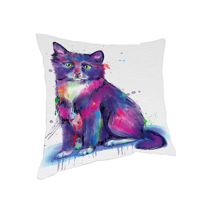 Watercolor Tuxedo Cat Pillow PIL83348