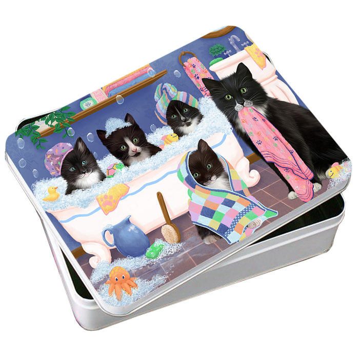 Rub A Dub Dogs In A Tub Tuxedo Cats Photo Storage Tin PITN56774