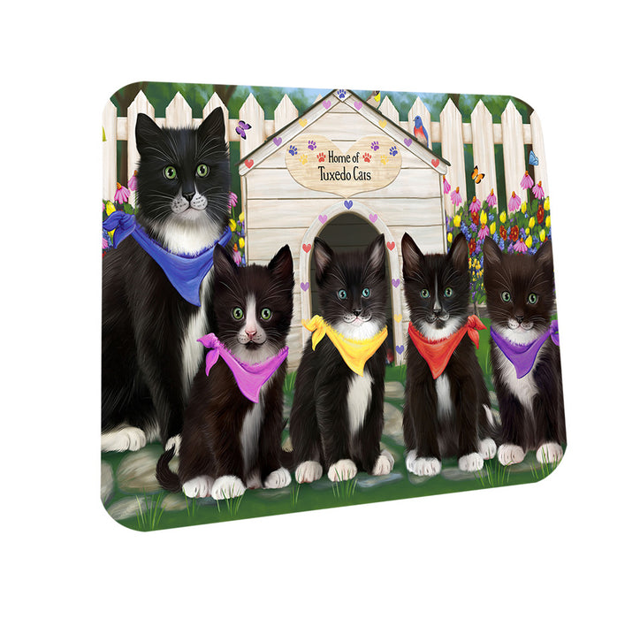 Spring Dog House Tuxedo Cats Coasters Set of 4 CST52174