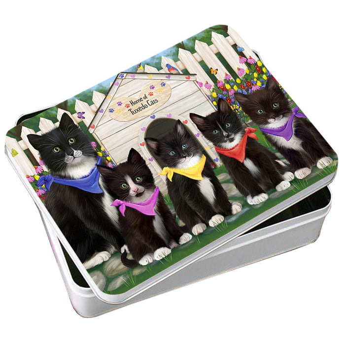Spring Dog House Tuxedo Cats Photo Storage Tin PITN52215