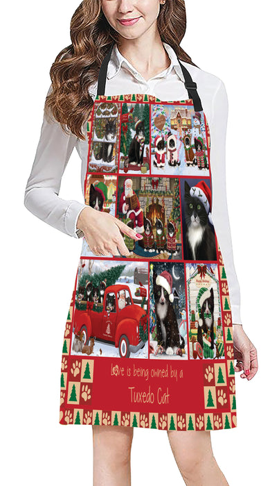 Love is Being Owned Christmas Tuxedo Cats Apron