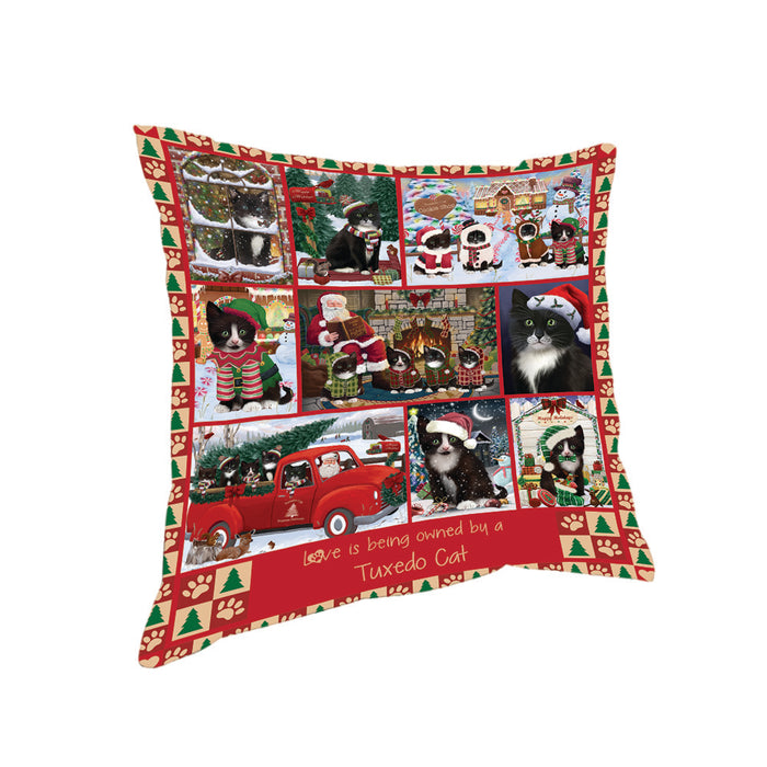 Love is Being Owned Christmas Tuxedo Cats Pillow PIL85912