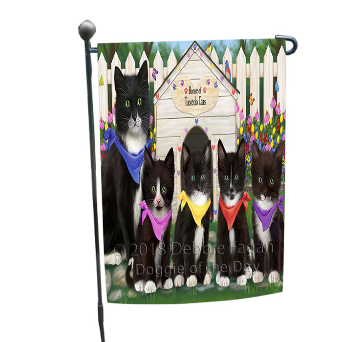 Spring Dog House Tuxedo Cats Garden Flag GFLG52160
