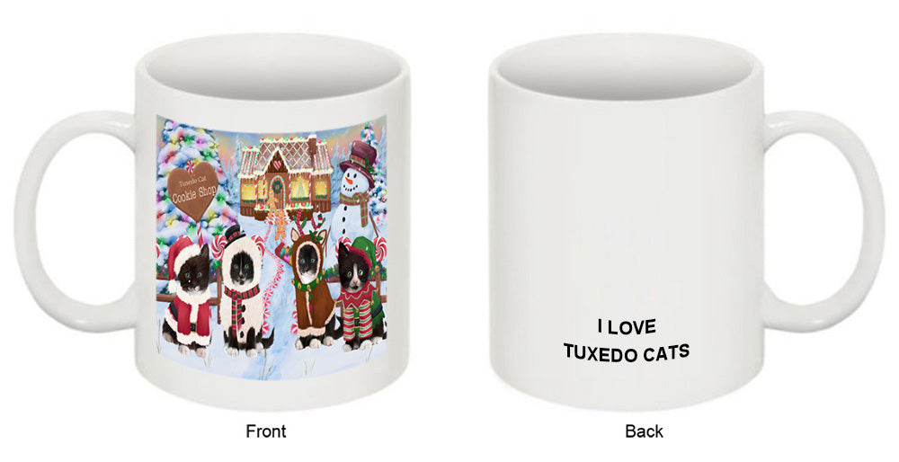 Holiday Gingerbread Cookie Shop Tuxedo Cats Coffee Mug MUG52026