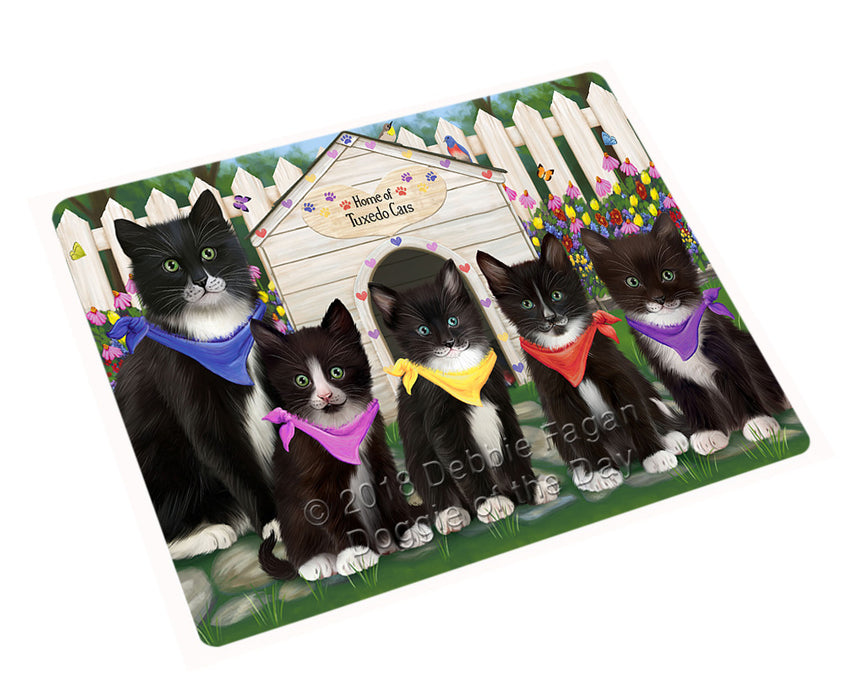 Spring Dog House Tuxedo Cats Cutting Board C60738