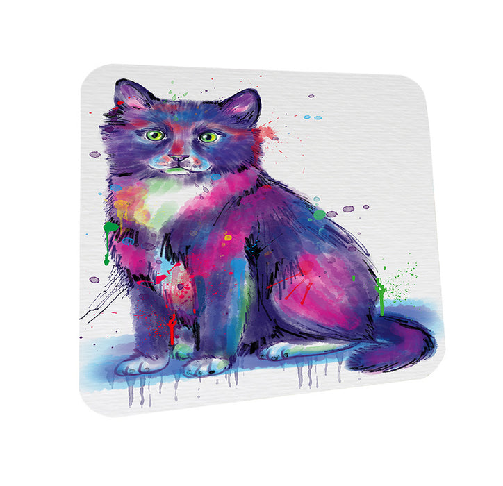 Watercolor Tuxedo Cat Coasters Set of 4 CST57070