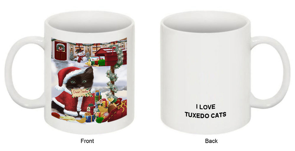 Tuxedo Cat Dear Santa Letter Christmas Holiday Mailbox Coffee Mug MUG48955