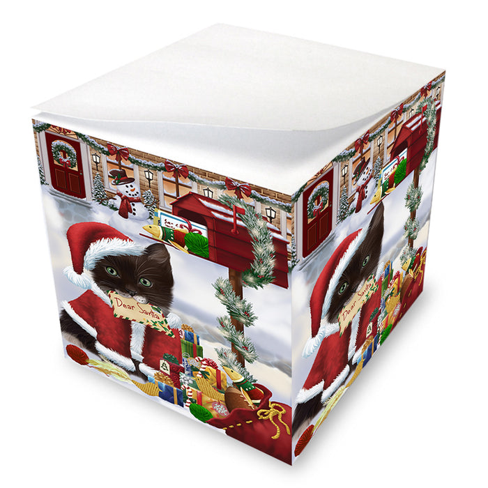 Tuxedo Cat Dear Santa Letter Christmas Holiday Mailbox Note Cube NOC55203