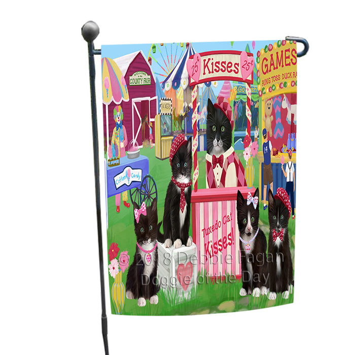 Carnival Kissing Booth Tuxedo Cats Garden Flag GFLG56594