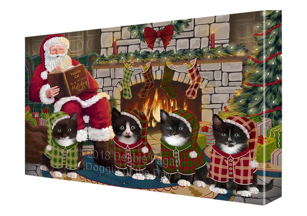Christmas Cozy Holiday Tails Tuxedo Cats Canvas Print Wall Art Décor CVS118493