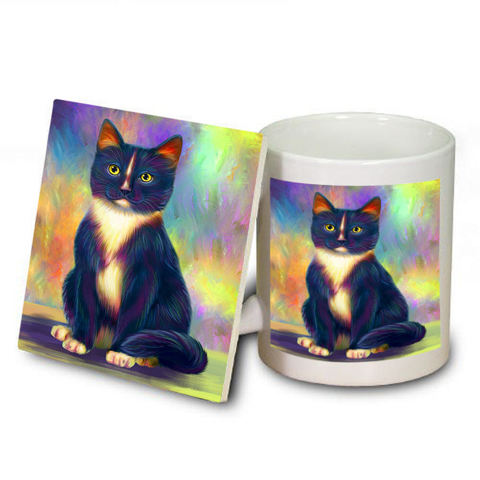 Paradise Wave Tuxedo Cat Mug and Coaster Set MUC56077