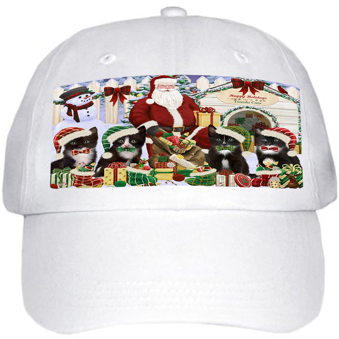 Christmas Dog House Tuxedo Cats Ball Hat Cap HAT61566