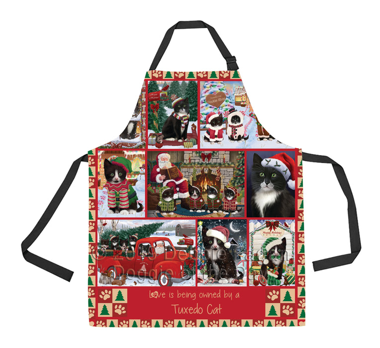 Love is Being Owned Christmas Tuxedo Cats Apron