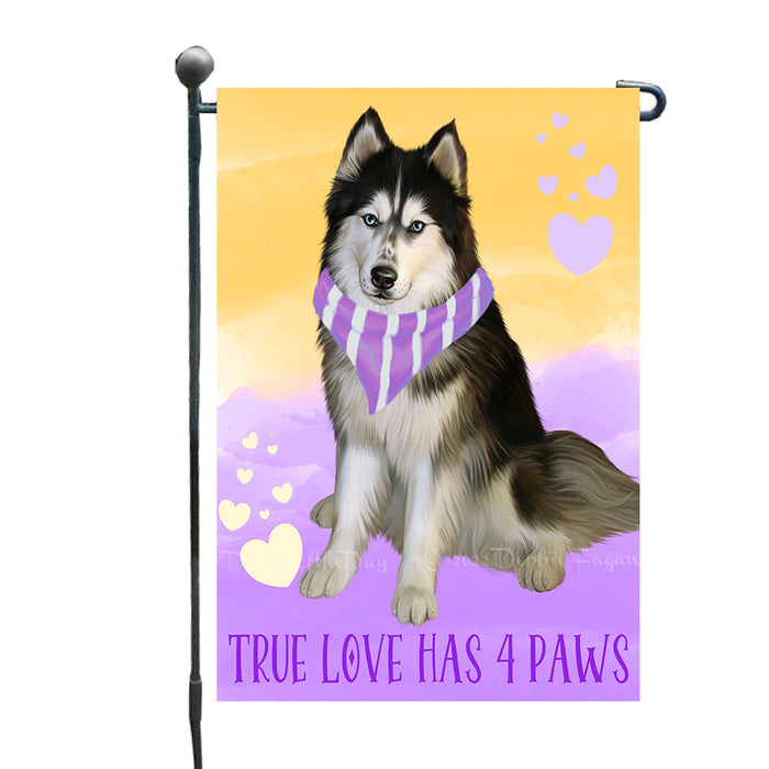 Two Tone Hearts Siberian Husky Dogs Garden Flags - Outdoor Double Sided Garden Yard Porch Lawn Spring Decorative Vertical Home Flags 12 1/2"w x 18"h