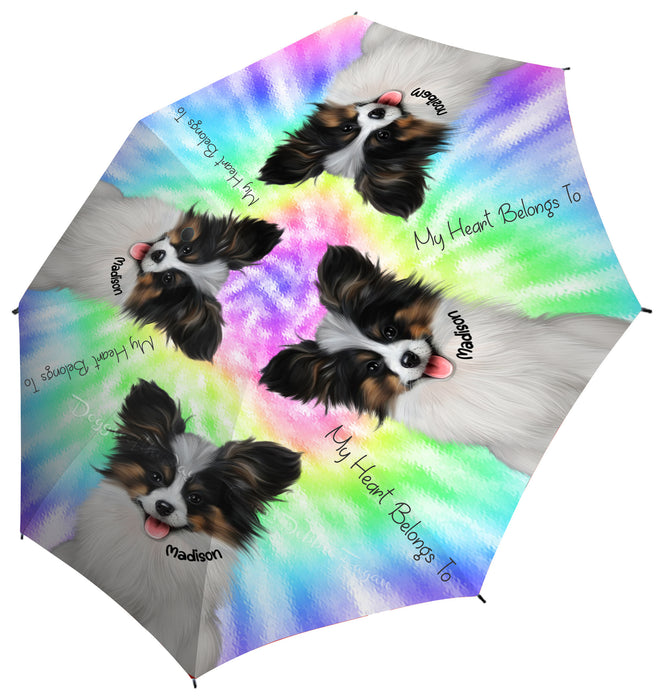 Custom Add Your Photo Here PET Dog Cat Photos on Tie Dye Semi-Automatic Foldable Umbrella