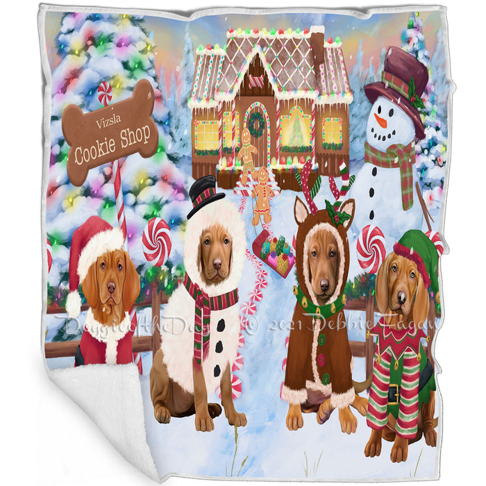 Holiday Gingerbread Cookie Shop Vizslas Dog Blanket BLNKT129081