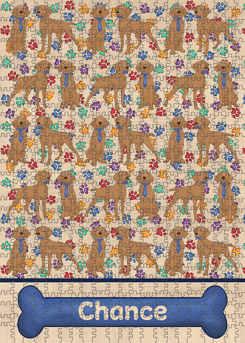 Rainbow Paw Print Vizsla Dogs Puzzle with Photo Tin PUZL98084
