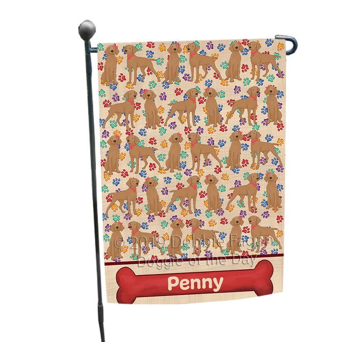 Rainbow Paw Print Vizsla Dogs Garden Flag GFLG65342
