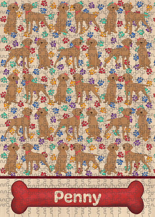 Rainbow Paw Print Vizsla Dogs Puzzle with Photo Tin PUZL98088