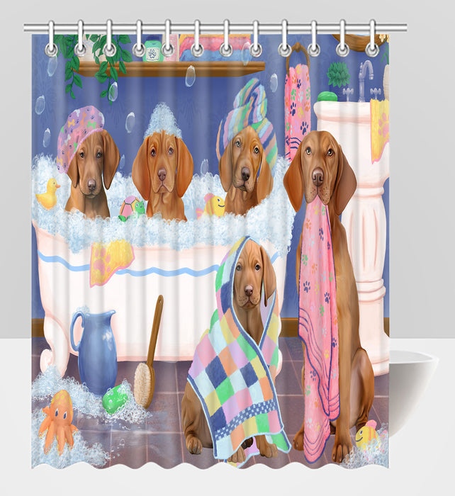 Rub A Dub Dogs In A Tub Vizsla Dogs Shower Curtain