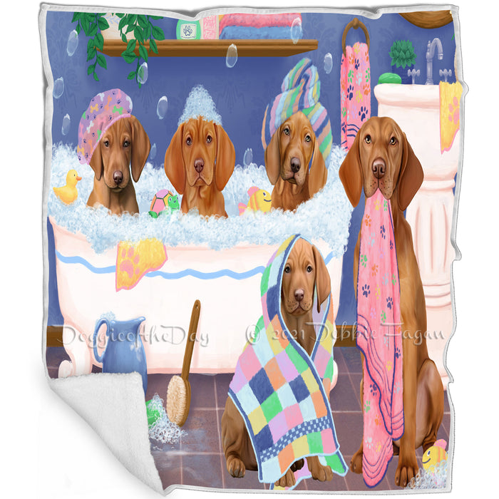 Rub A Dub Dogs In A Tub Vizslas Dog Blanket BLNKT130908
