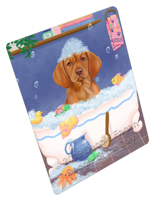 Rub A Dub Dog In A Tub Vizsla Dog Cutting Board - For Kitchen - Scratch & Stain Resistant - Designed To Stay In Place - Easy To Clean By Hand - Perfect for Chopping Meats, Vegetables