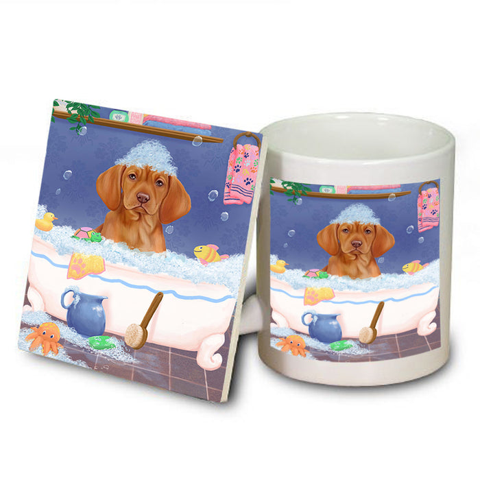 Rub A Dub Dog In A Tub Vizsla Dog Mug and Coaster Set MUC57463