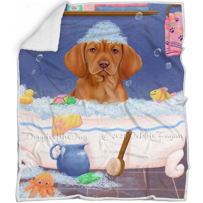 Rub A Dub Dog In A Tub Vizsla Dog Blanket BLNKT143184