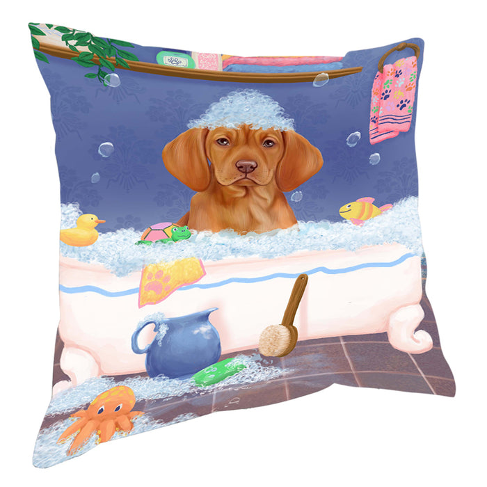 Rub A Dub Dog In A Tub Vizsla Dog Pillow with Top Quality High-Resolution Images - Ultra Soft Pet Pillows for Sleeping - Reversible & Comfort - Ideal Gift for Dog Lover - Cushion for Sofa Couch Bed - 100% Polyester