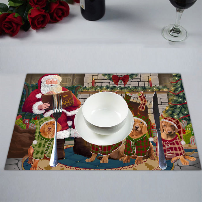 Christmas Cozy Holiday Fire Tails Vizsla Dogs Placemat