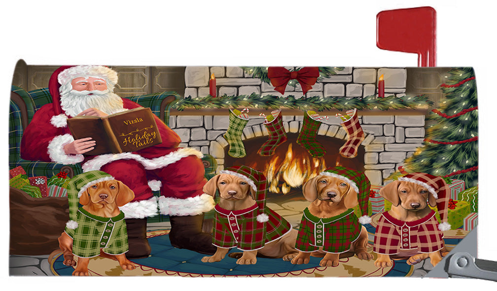 Christmas Cozy Holiday Fire Tails Vizsla Dogs 6.5 x 19 Inches Magnetic Mailbox Cover Post Box Cover Wraps Garden Yard Décor MBC48943