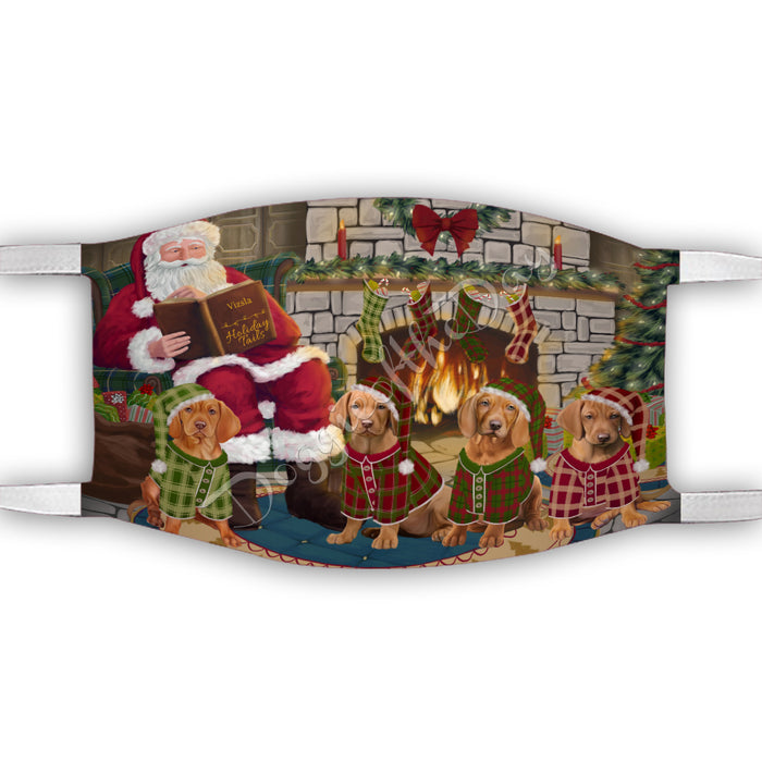 Christmas Cozy Holiday Fire Tails Vizsla Dogs Face Mask FM48678