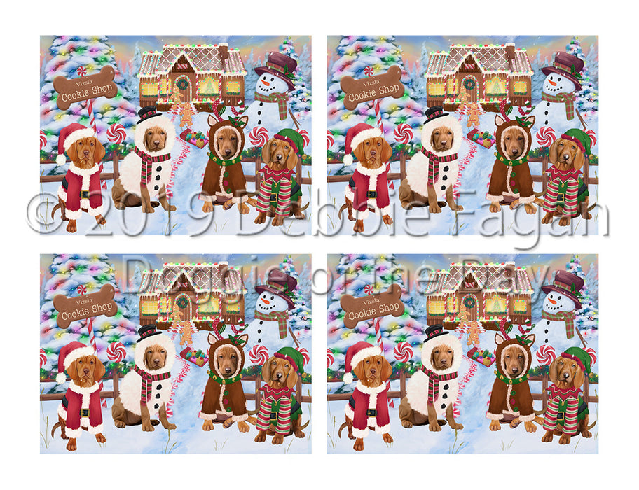Holiday Gingerbread Cookie Vizsla Dogs Placemat