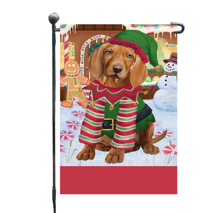 Personalized Gingerbread Candyfest Vizsla Dog Custom Garden Flag GFLG64214