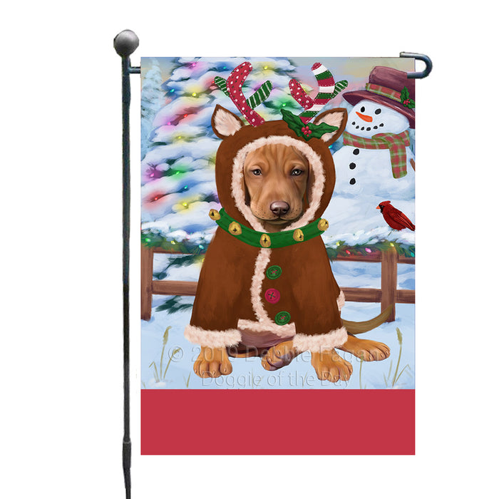 Personalized Gingerbread Candyfest Vizsla Dog Custom Garden Flag GFLG64215
