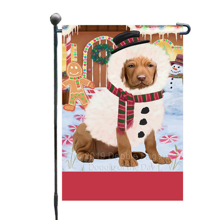 Personalized Gingerbread Candyfest Vizsla Dog Custom Garden Flag GFLG64217