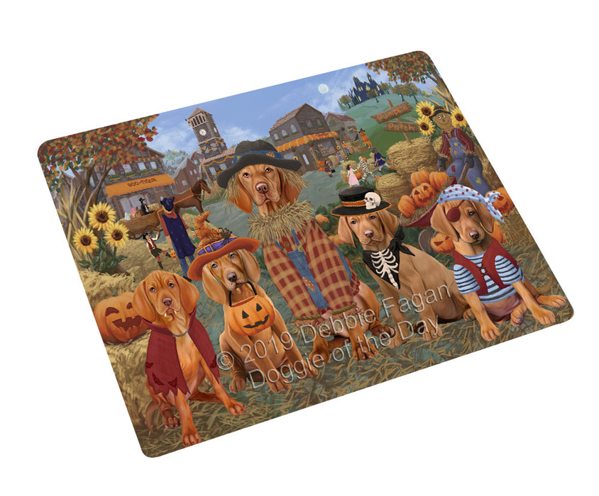 Halloween 'Round Town Vizsla Dogs Cutting Board - For Kitchen - Scratch & Stain Resistant - Designed To Stay In Place - Easy To Clean By Hand - Perfect for Chopping Meats, Vegetables