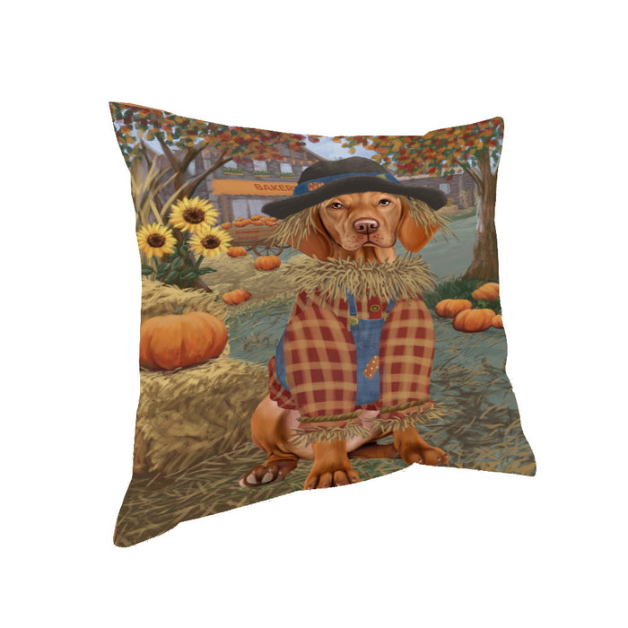 Fall Pumpkin Scarecrow Tuxedo Cats Pillow PIL85444 (18x18)