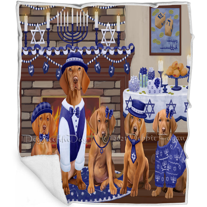 Happy Hanukkah Vizsla Dogs Blanket BLNKT144067