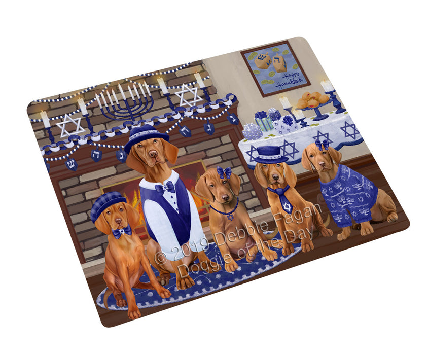 Happy Hanukkah Family Vizsla Dogs Cutting Board - For Kitchen - Scratch & Stain Resistant - Designed To Stay In Place - Easy To Clean By Hand - Perfect for Chopping Meats, Vegetables