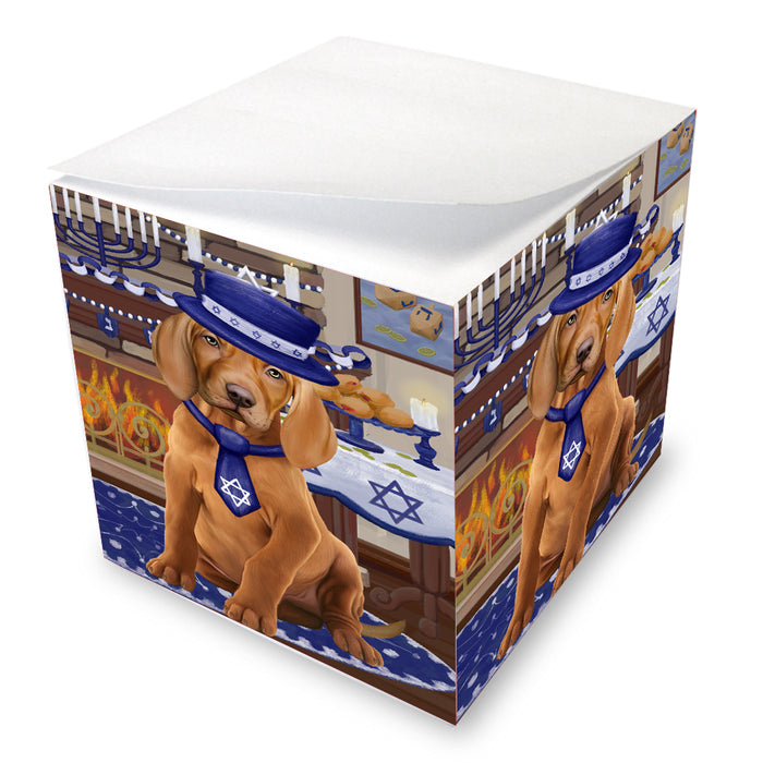 Happy Hanukkah Family Vizsla Dogs Note Cube NOC-DOTD-A57662