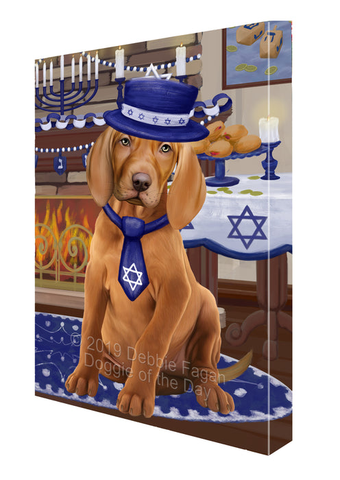 Happy Hanukkah Vizsla Dog Canvas Print Wall Art Décor CVS144899